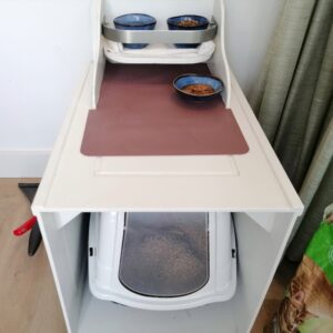 Locatie van de kattenbak, voerbak en waterbak